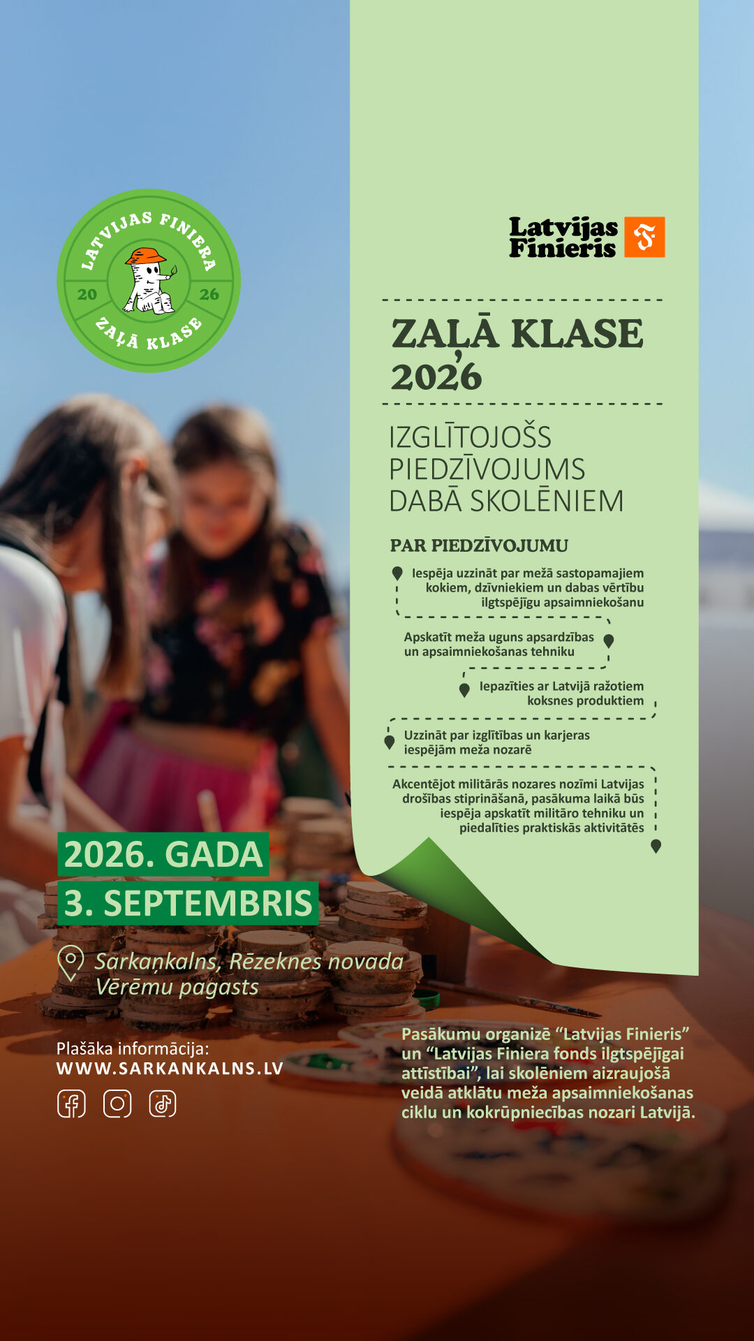 Latgales skolēni jauno mācību gadu aicināti sākt “Zaļajā klasē” Sarkaņkalnā